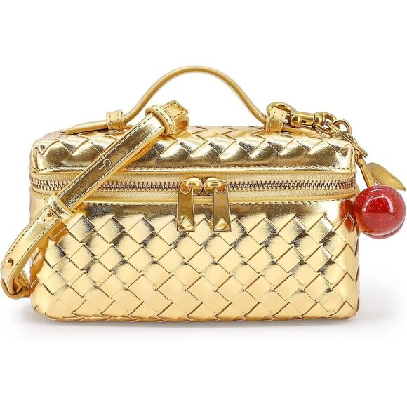 Handbags - Woven Crossbody Bag Leather Small Compact Versatile for Women
